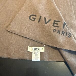 Givenchy Brown Logo Cashmere Blend Knit Scarf NEW